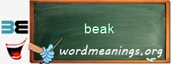 WordMeaning blackboard for beak